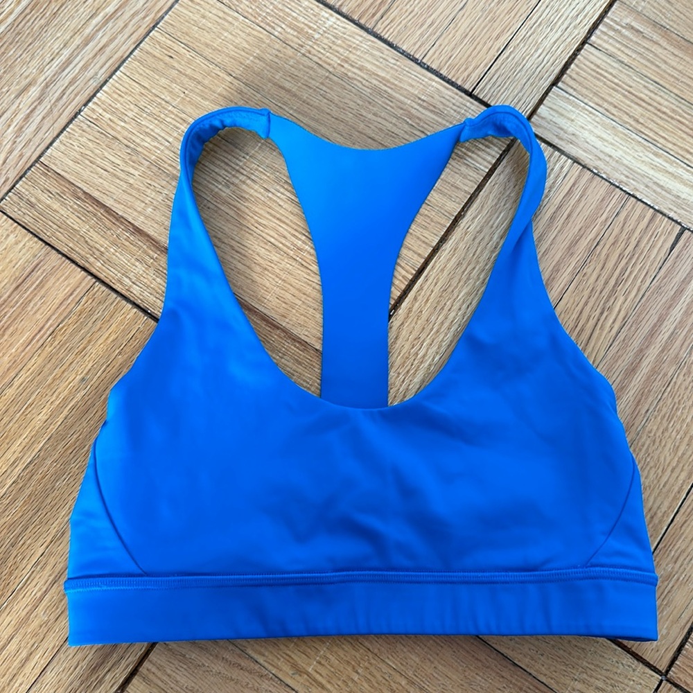 Lululemon crossbody blue sports bra